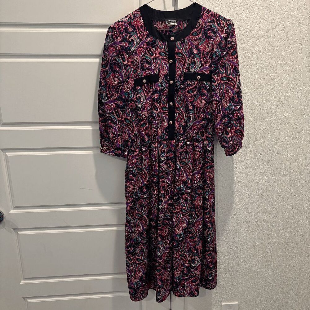 Vintage Breli Originals Paisley Flowers Secretary Dress Size 16 EUC‎